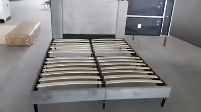 Stylish Bed Frame with Tufted Headboard – Full & Queen, View more