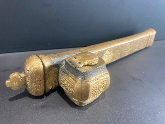 Rare Antique Brass Ink Stand Pen Holder, vintage office decor in Arts & Collectibles in Ottawa