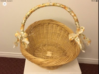 Large Wicker basket with Handle W - 20” H- 7” inch.
