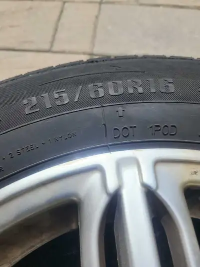4 winter tires , 2 of them are new and 2 is used selling with aluminum rims ,they were on VW passat...