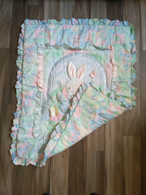 Lambs &amp; Ivy Baby Girl Comforter 3D Bunny Nursery Comforter in Cribs in Mississauga / Peel Region - Image 2