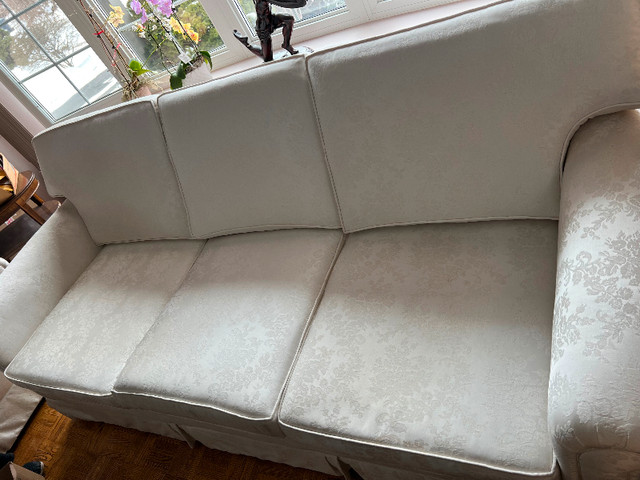 3 seater white fabric sofa / couch in Couches & Futons in City of Toronto - Image 2