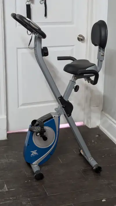 Folding Exercise Bike, Silver, View more