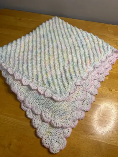 Hand Knit Baby Crib Blanket, View more
