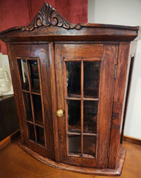 Vintage Curio Wood Cabinet