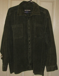 Vintage Northwoods Corduroy Shirt Jacket with Zipper Front Sz XL