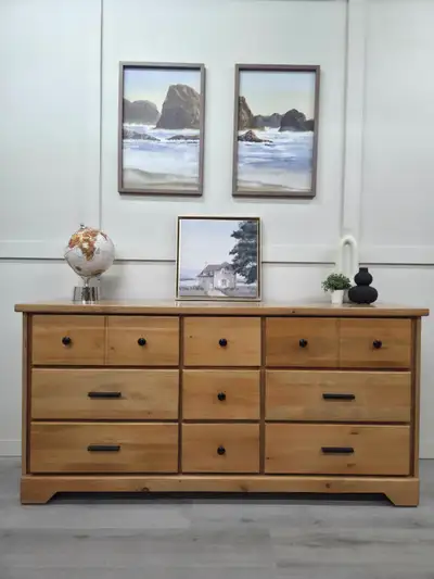 Natural Wood 9 Drawer Dresser - Studio Refinish, View more