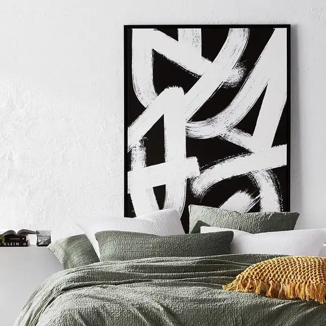 Large Abstract black/white/cream Canvas wall Art in Home Décor & Accents in City of Toronto - Image 2