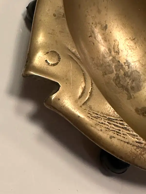 Fish-shaped brass ashtray, vintage fish brass ashtray, antique ashtray62864363092865121