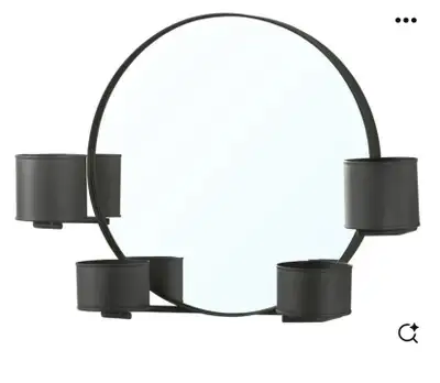 IKEA Svartpoppel mirror This pre owned mirror has a sleek round design, convenient storage holders a...