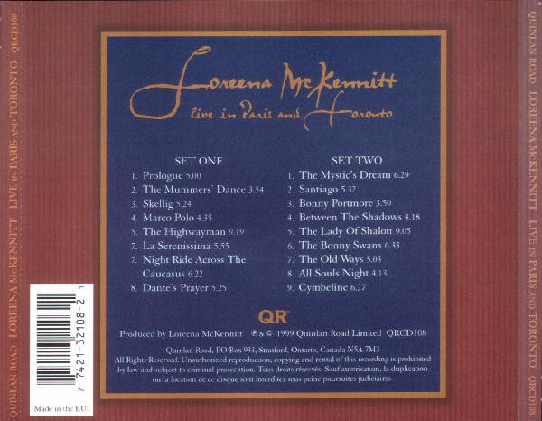 LOREENA McKENNITT 2 CD Set - Recorded LIVE in Paris / Toronto in CDs, DVDs & Blu-ray in Kitchener / Waterloo - Image 2