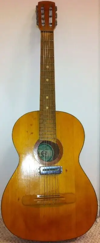 aAntique Vintage 1970s Guitar 7 Strings Acoustic / Electric Russ, View more