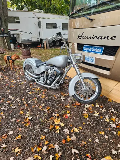 Selling custom Ironhorse softail, 250 rear wheel , 21 inch front, avon venom tires, GMA pullster , c...
