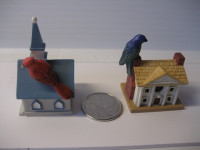2 1997  Lenox Garden Birdhouse Miniatures