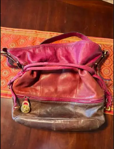 Steve Madden Boho Crossbody Wine & Brown Leather Purse, View more