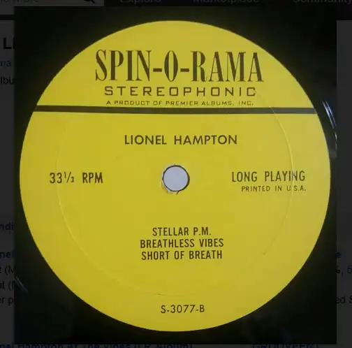 Lionel Hampton – Lionel Hampton At The Vibes (US 1962) LP JAZZ62863257126659123