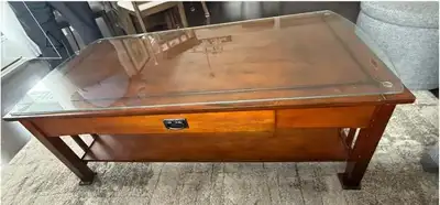 Coffee table with two end tables, View more