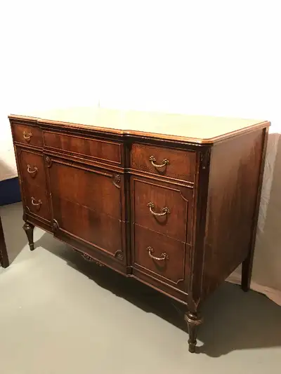 Antique Mahogany Inlaid Low Boy Dresser, View more