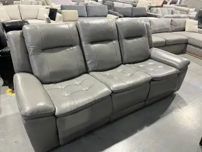 Demo!  Top grain power reclining Leather sofa, View more