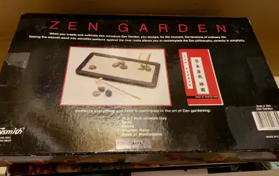 Table Top Zen Garden w/ Tray, Sand, Rake & Stones, View more
