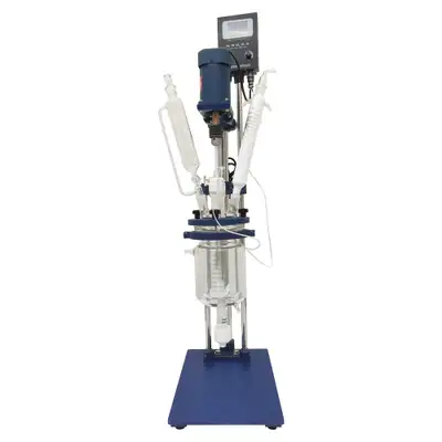 1L lab Jacketed Glass Reactor Vessel Double-Layer 220637, View more