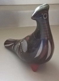 Vintage Tonala Mexican Art Pottery Ceramic Brown Bird Figurine