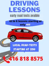Driving test and G and G2 lesson available