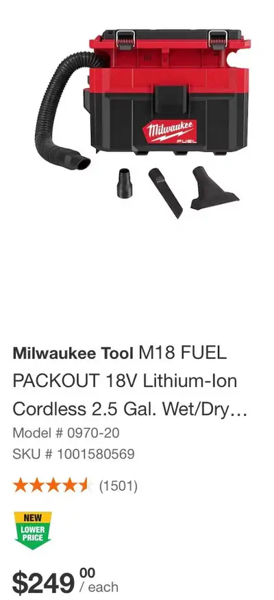 Milwaukee Tool M18 FUEL PACKOUT 18V Lithium-Ion Cordlless, View more