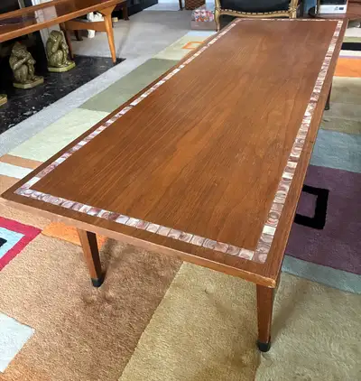Vintage MCM 59" Walnut Coffee Table furniture Donlands O'Connor, View more