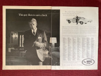 1965 Budget  Rent-A-Car Large 2-Page Original Ad