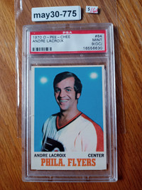 1970 1970-71 O PEE CHEE OPC Andre Lacroix #84 PSA Mint 9 graded