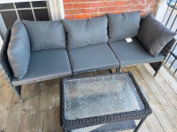 Condo patio furniture couch and table