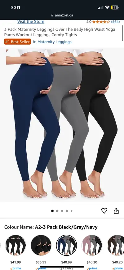 3 Pack of Maternity Leggings - Great Condition - Size Medium!, View more