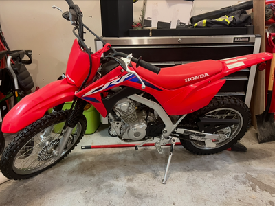 Selling my 2023 Honda CRF125F. Very low hours, close to none! Original tires still have molding whis...