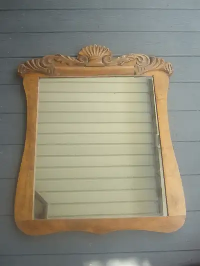 antique wood framed mirror, View more