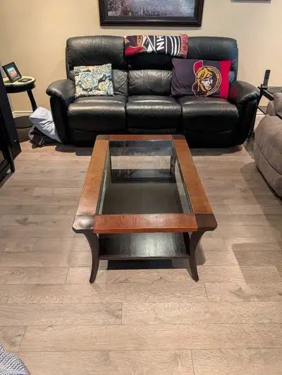 Metal/Glass/Wood Coffee Table, View more