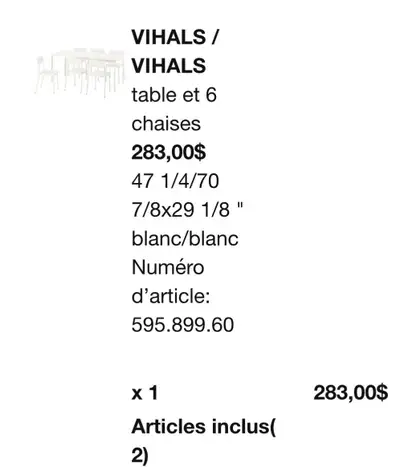IKEA VIHALS Dining Table with 6 Chairs – White Price: $180 Selling an IKEA VIHALS dining set, includ...