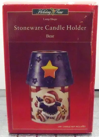 CHRISTMAS STONEWARE CANDLE HOLDER, View more