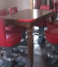 Table haute bois massif  style bistro