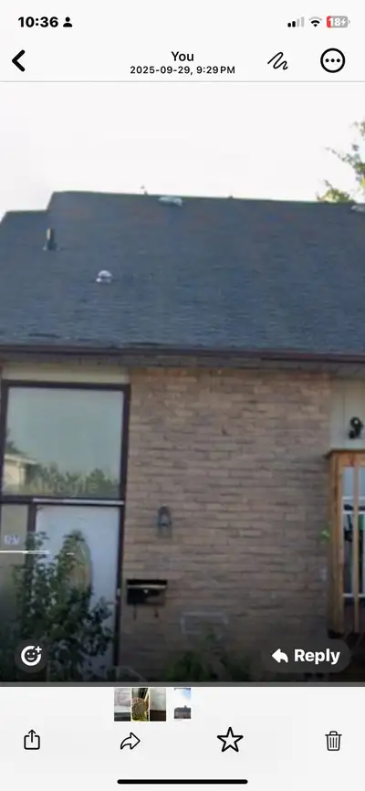 This room for rent is in a house that has a brick exterior with a dark roof. The room is available n...