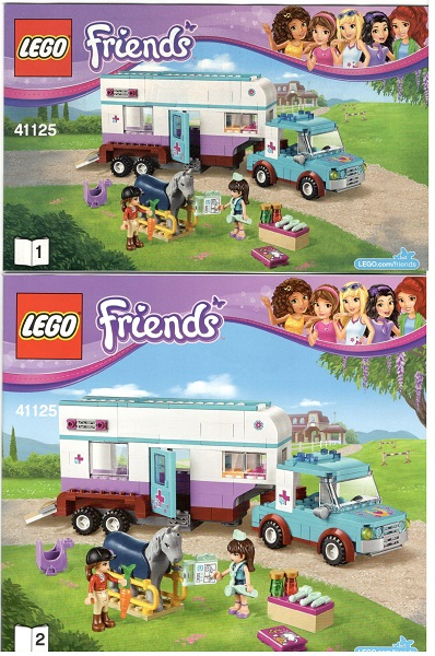 Lego Friends, Horse vet trailer #41125. Complete with 2 manuals. No box.