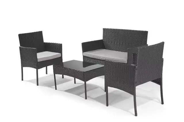 4pc Rattan wicker Outdoor Sofa, 2 Cushioned Chairs, and Table  in Patio & Garden Furniture in Markham / York Region - Image 11