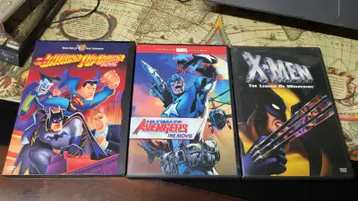 3 Superhero Animated Films, Superman, Batman, Wolverine, $6, View more