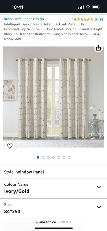 Gold & Ivory Curtains in Window Treatments in Red Deer