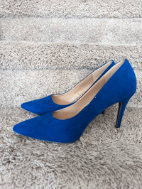 Blue Suede Heels (Size 9)