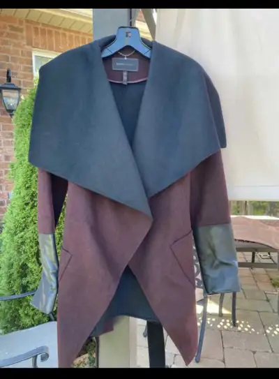 NEW . BCBG Real leather trim , burgundy colour