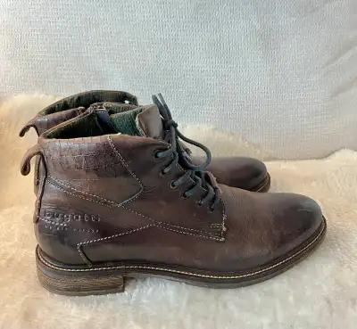 Bugatti Brown Leather Boots Men Size 10-10.5, View more