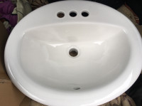 Proflo oval ceramic countertop sink, white, new in box