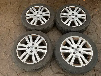 Set of 16 inch alloy 4-lug rims from a 2010 Ford Focus. Note: these are the rims with 4-lugs. Some o...