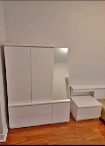 White wooden solid bedroom set, View more